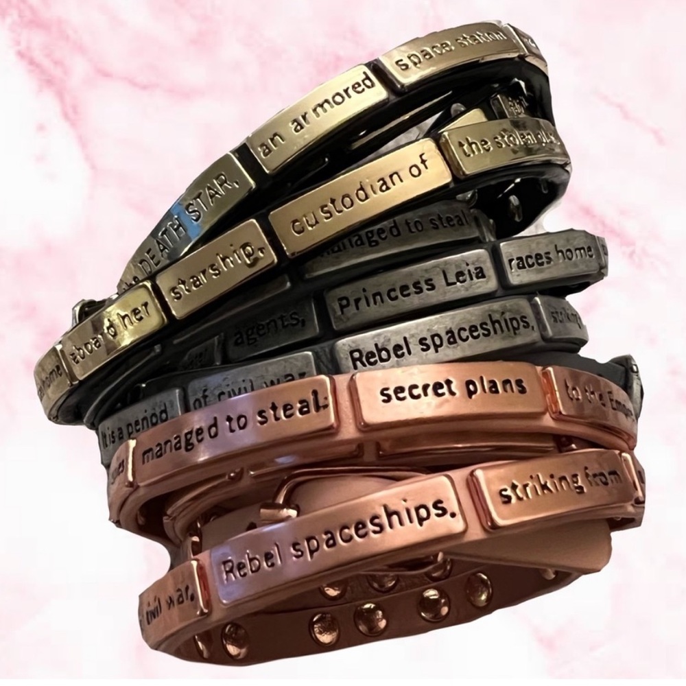 Reserved for Shaolinnun - A New Hope Crawl Wrap Bracelets - Rose and Grey